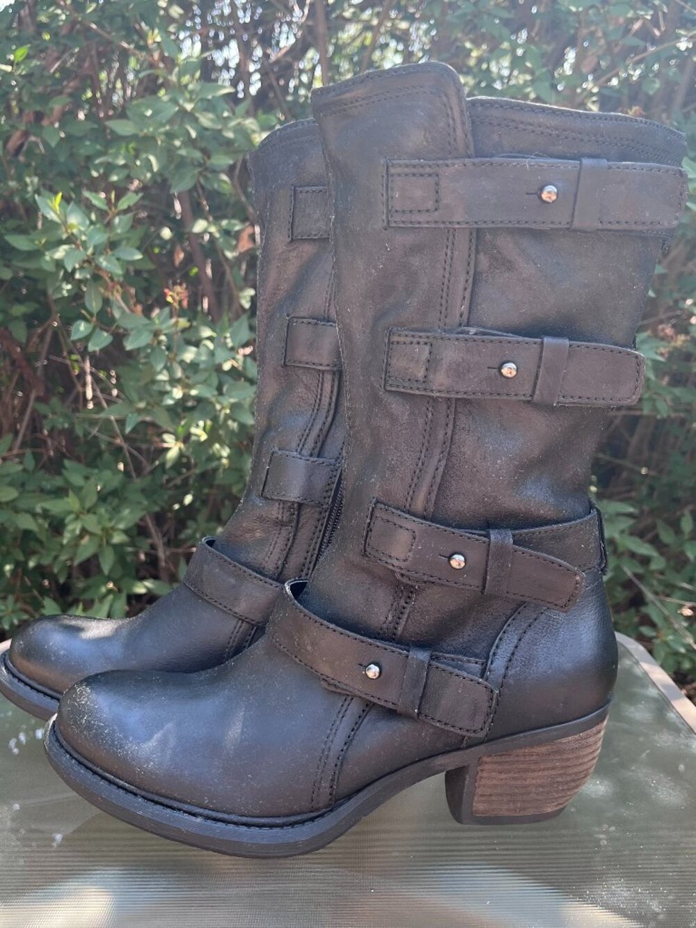 Luxury Rebel Women's Black Leather Brooklyn Ankle Boots 8 1/2 Rocker Streetwear